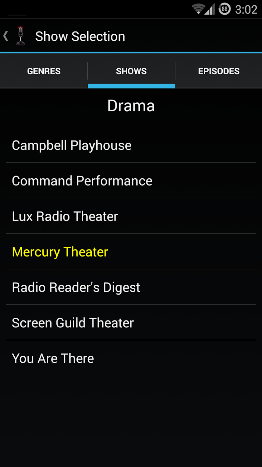 Old Time Radio Player (no ads) Screen 3