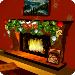 3D Christmas Fireplace HD Live Wallpaper Full