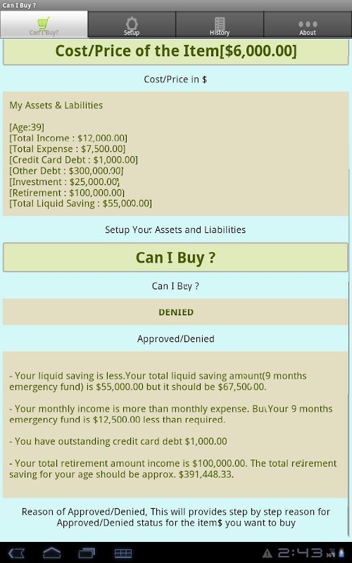 Android application Can I Buy ? screenshort