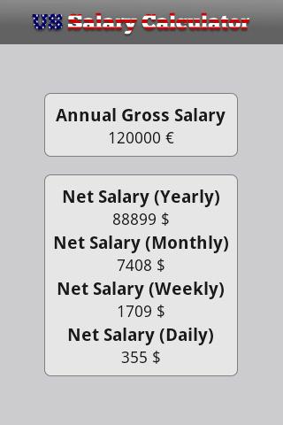 US Salary Calculator Screen 3