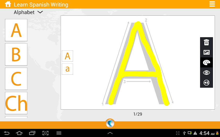 Learn Spanish Writing Screen 2