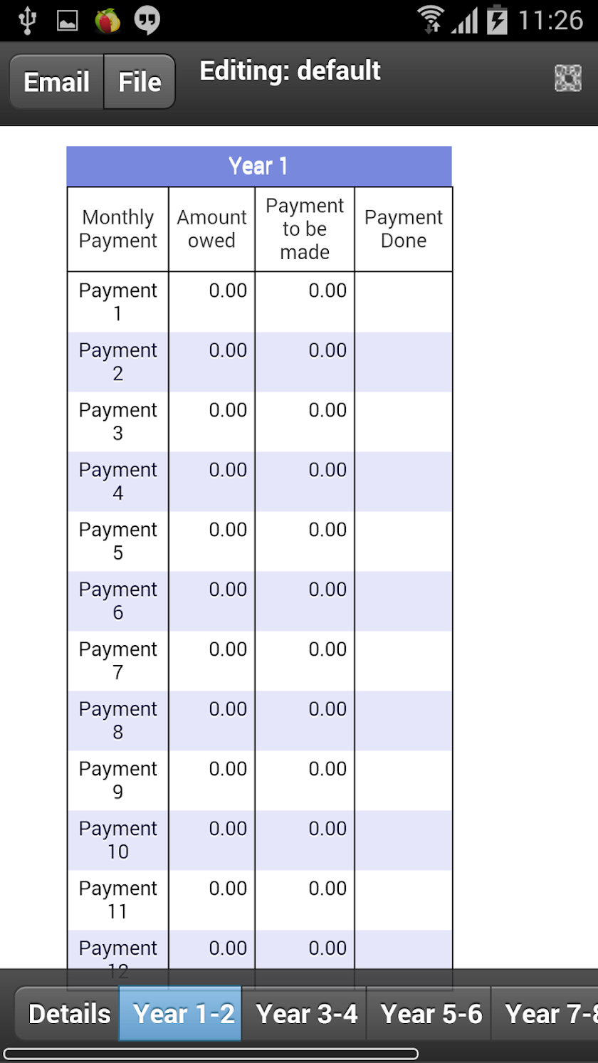Mortgage Payment Tracker Screen 2