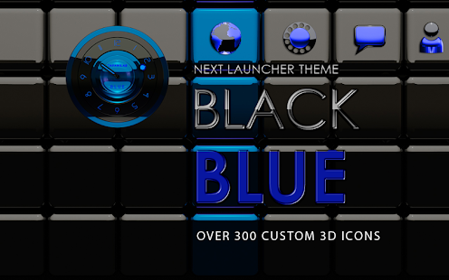 Next Launcher Theme black blue