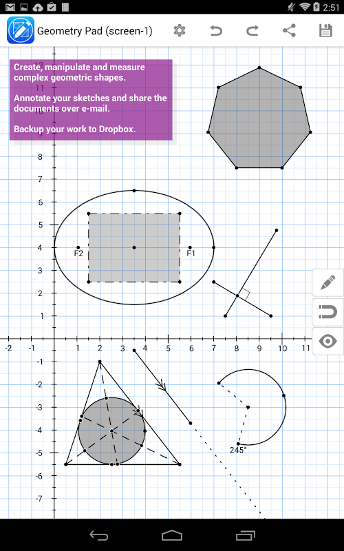 Android application Geometry Pad+ screenshort