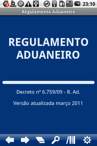 Android application Brazilian Customs Regulations screenshort