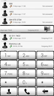 exDialer FrameBlack White Skin - screenshot thumbnail