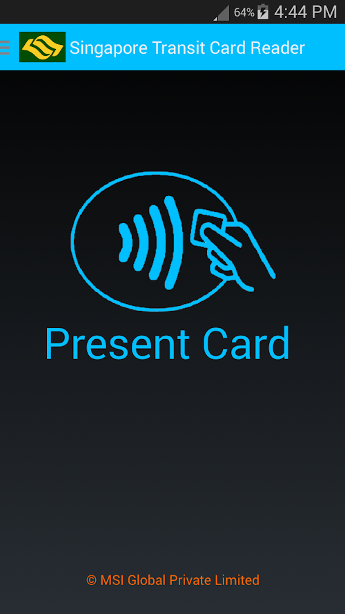 Android application Singapore Transit Card Reader screenshort