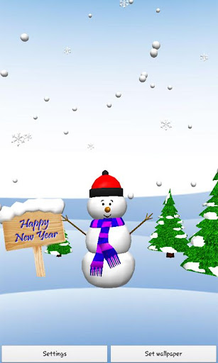 3D Snowman Live Wallpaper