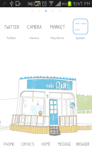 Cafe Oia Go Launcher theme