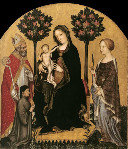 Mary Enthroned with the Child, Saints and a Donor