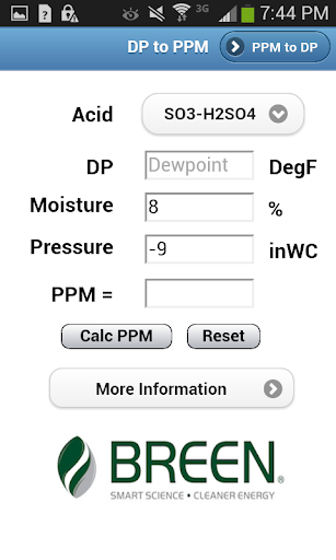 Dewpoint to Acid PPM