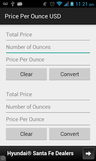 Price Per Ounce USD