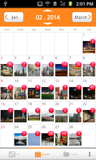 Gallery Calendar Widget
