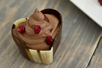 Vegan Dark Chocolate Pomegranate Mousse