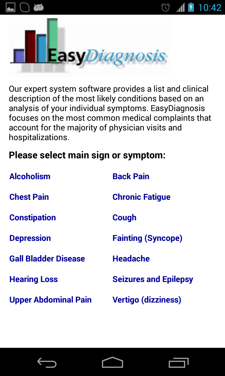 Self Diagnosis Medical Doctor Screen 2