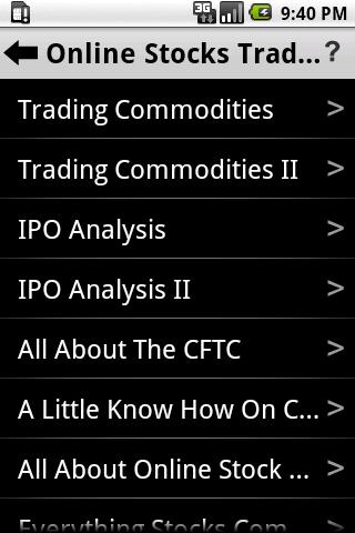 Insiders Online Stocks Trading Screen 2