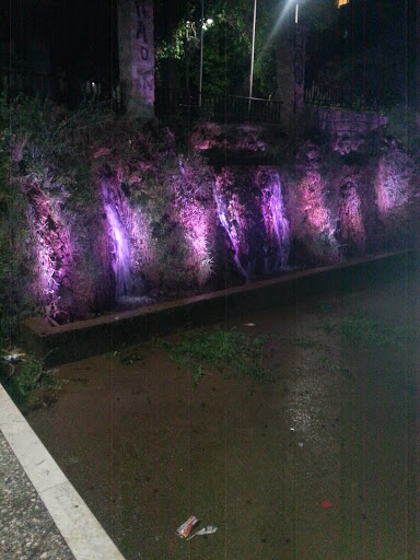 Illuminated waterfall