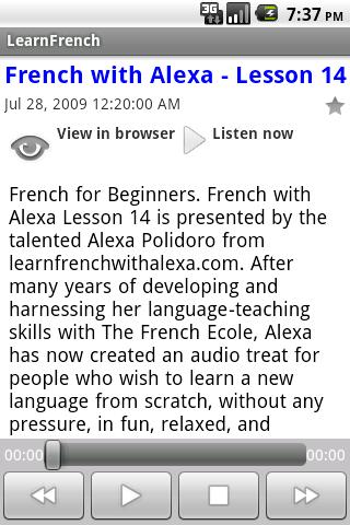 Android application French Podcast screenshort