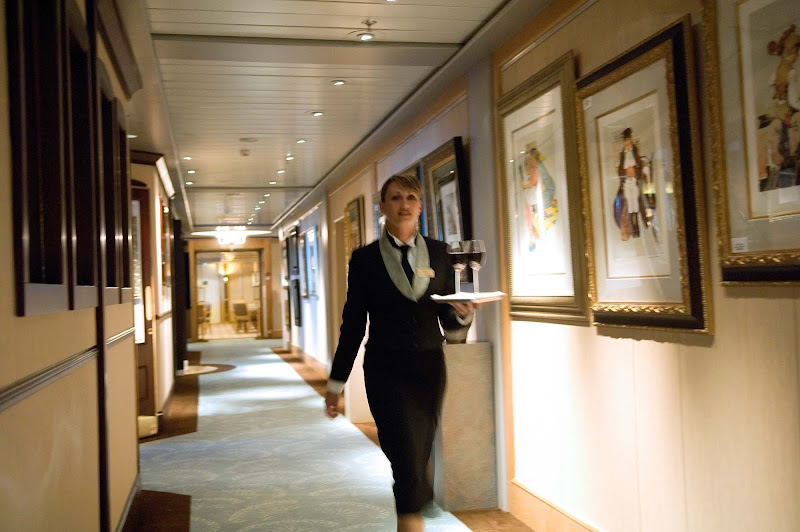 Attentive waiters make sure your glass is always more than half full on the Crystal Symphony.