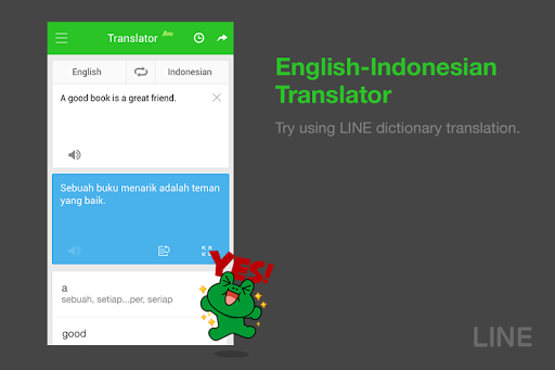 LINE Kamus Inggris translate