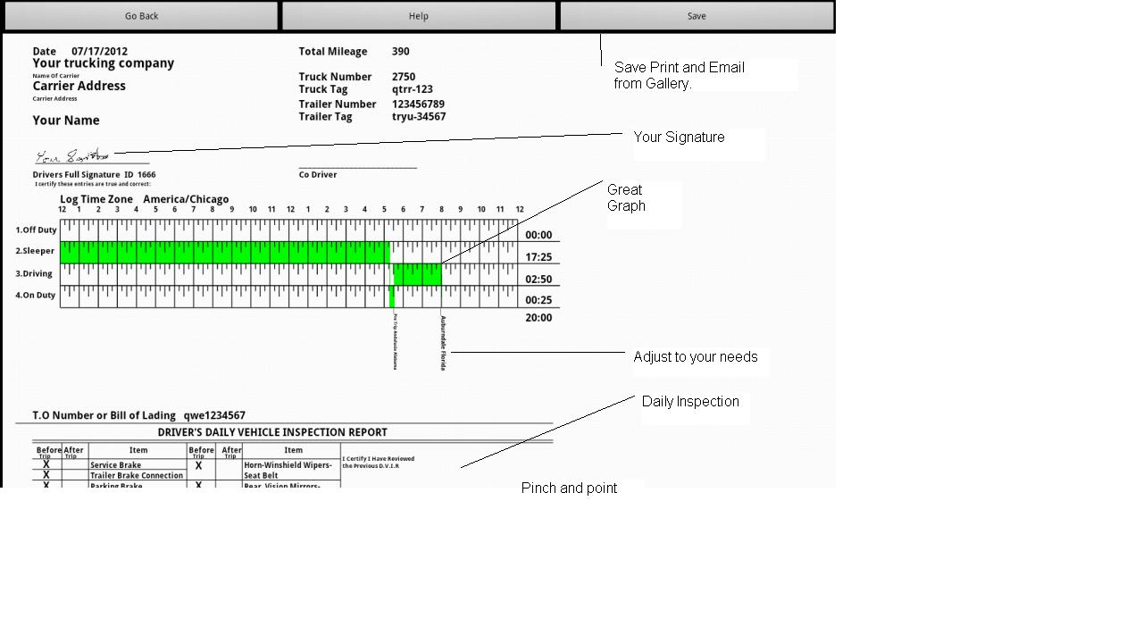 Android application Drivers Daily Log screenshort