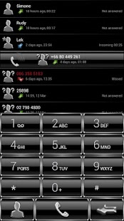 Dialer FrameBlack Silver Theme - náhled
