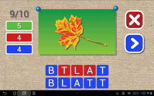 Learn to write German words Screen 2