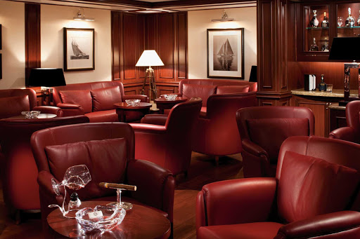 The Connoisseur’s Corner aboard Silver Spirit is a great place to enjoy premium Cognacs and cigars.