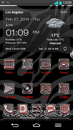 Next Launcher 3D Theme Zebra