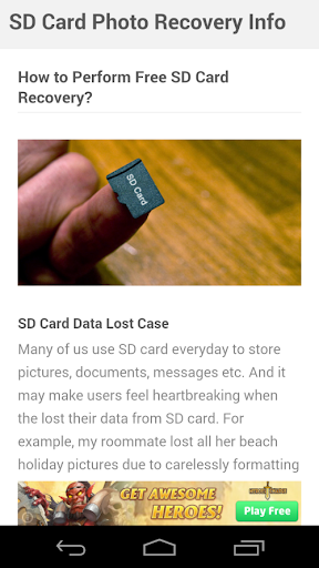 SD Card Photo Recovery Info