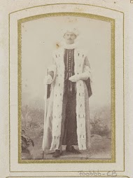 Portret van F.F. Beukema in kostuum