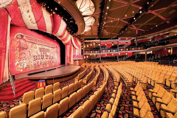 Entertainment at the Alhambra Theater, on Independence of the Seas, includes Vegas-style reviews, contemporary musical productions and aerial acrobats.