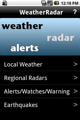 Android application Weather / Radar / Alerts screenshort