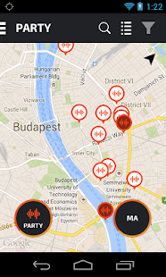 Budapest Party Locator Screenshot