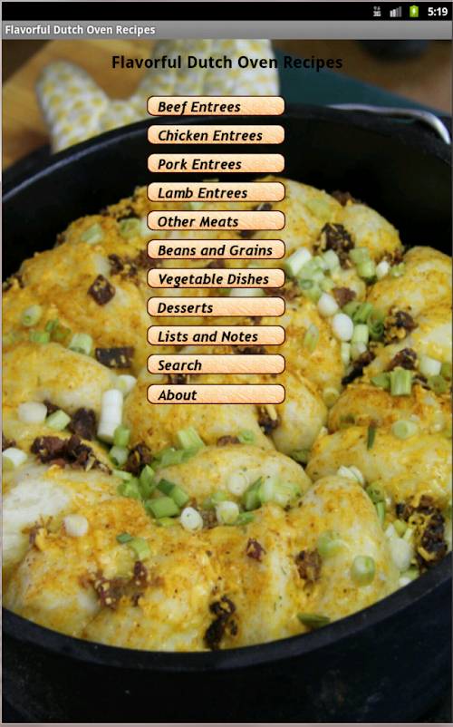 Android application 500 Dutch Oven Recipes screenshort