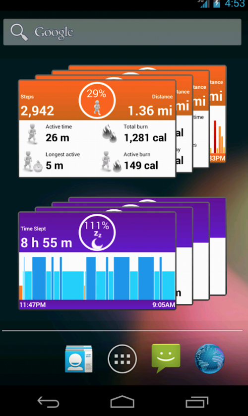 Android application UPIt Pro for Jawbone UP System screenshort