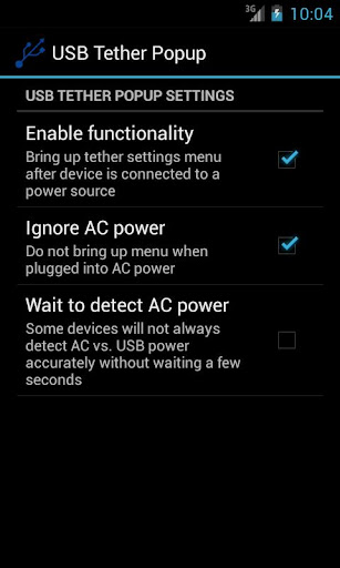 USB Tether Popup Non-UMS