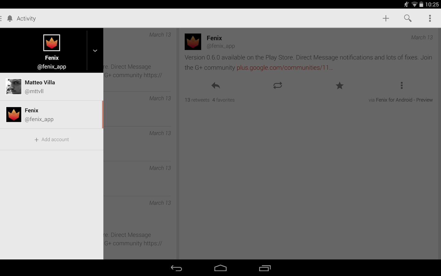 Fenix for Twitter - screenshot