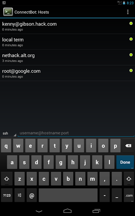    ConnectBot- screenshot  