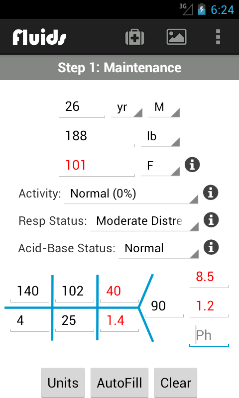 Android application Fluids: Electrolyte Management screenshort