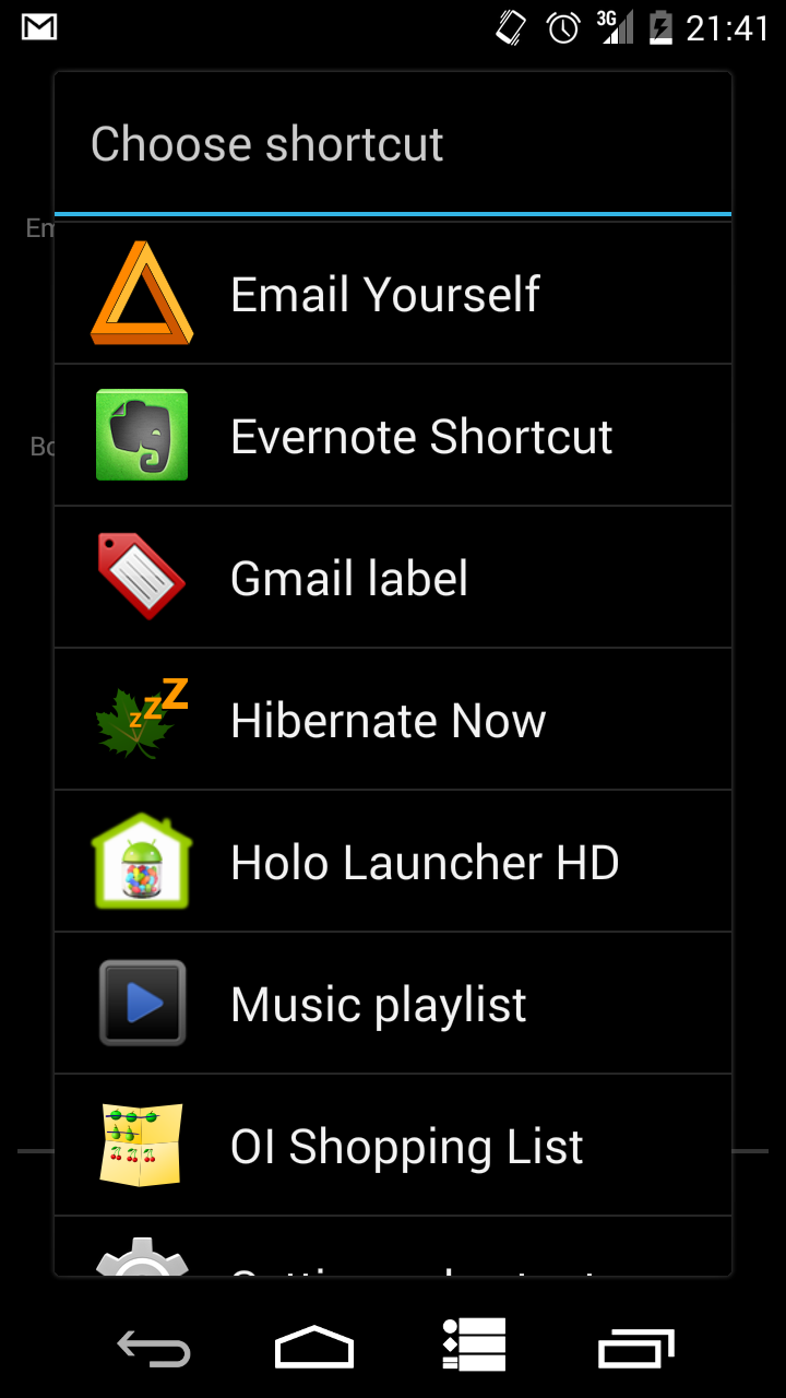 Email Yourself Screen 1