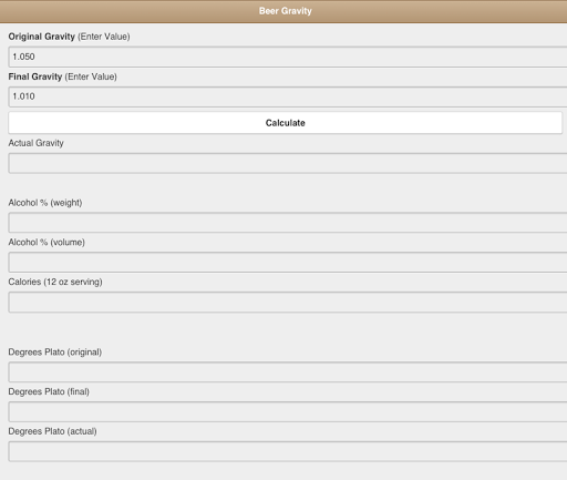 Beer Gravity Calculator