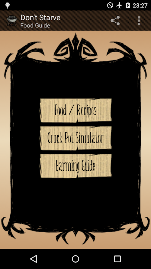 Android application Food Guide for Dont Starve screenshort