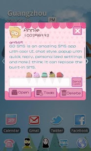 GO SMS Pro Pink Sweet theme - screenshot thumbnail