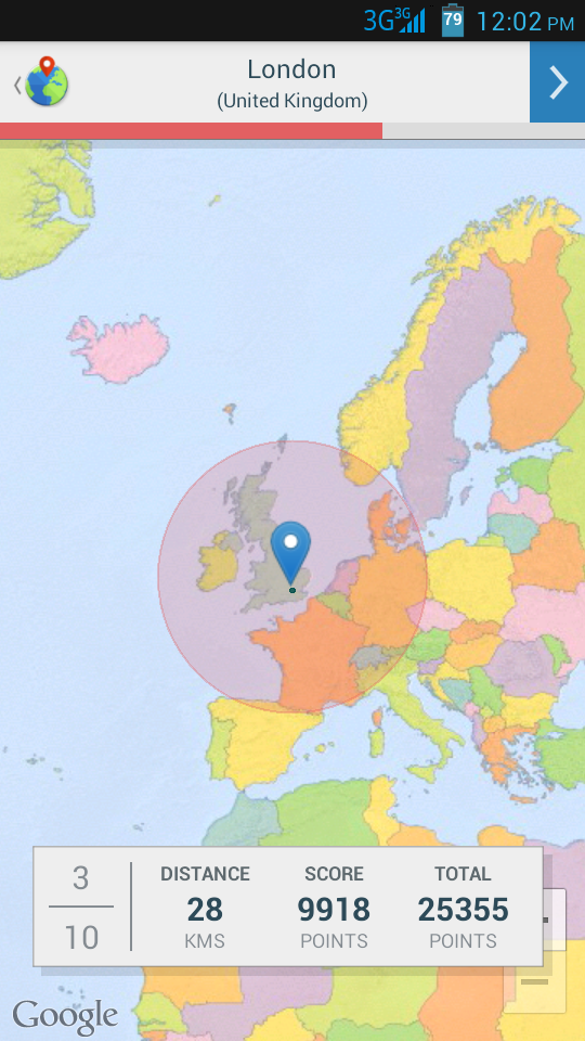 Geography Learning Trivia Quiz Screen 2
