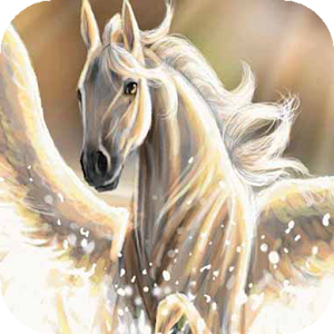 White horse in splashes LWP 1.0