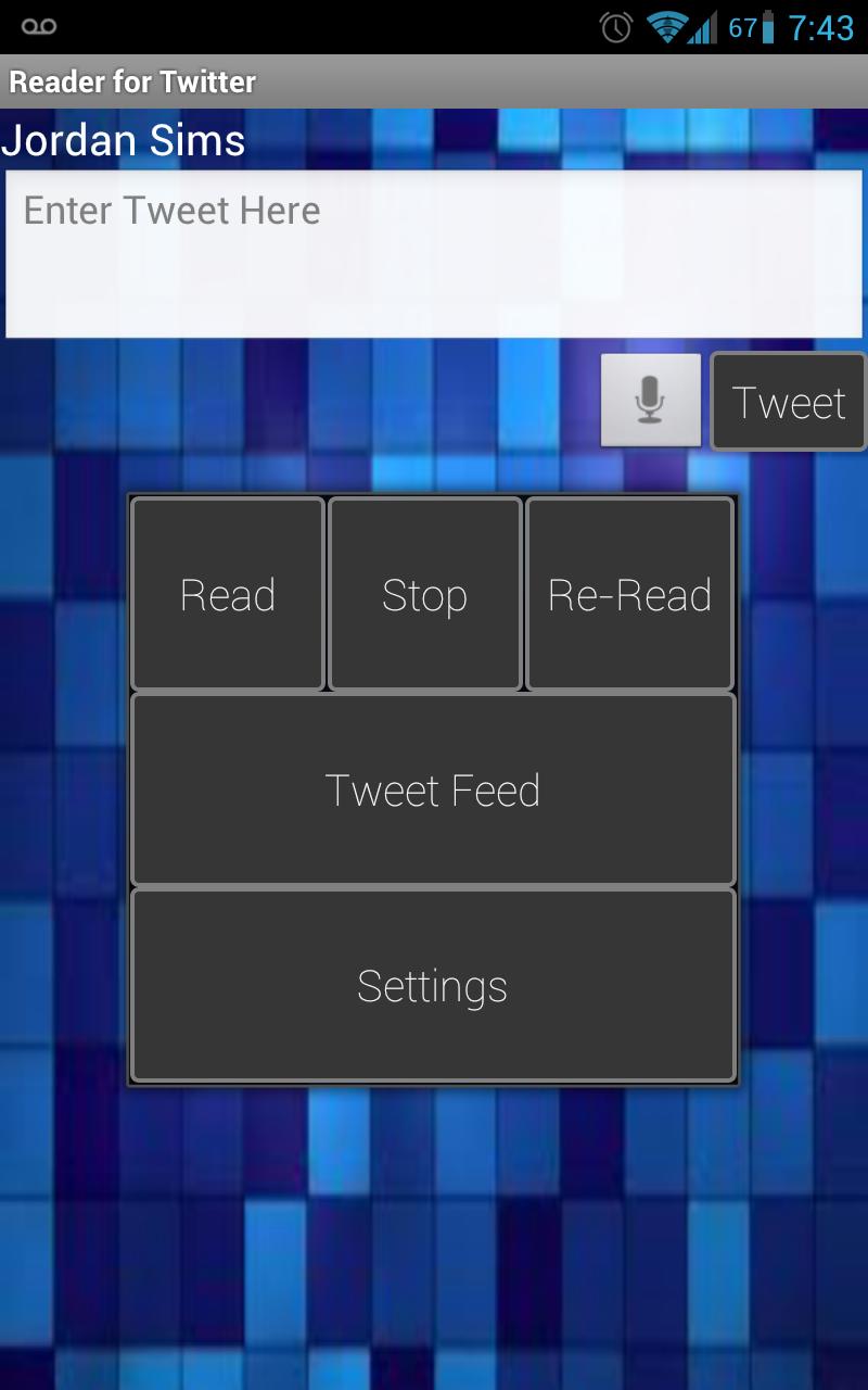 Reader for Twitter Screen 1