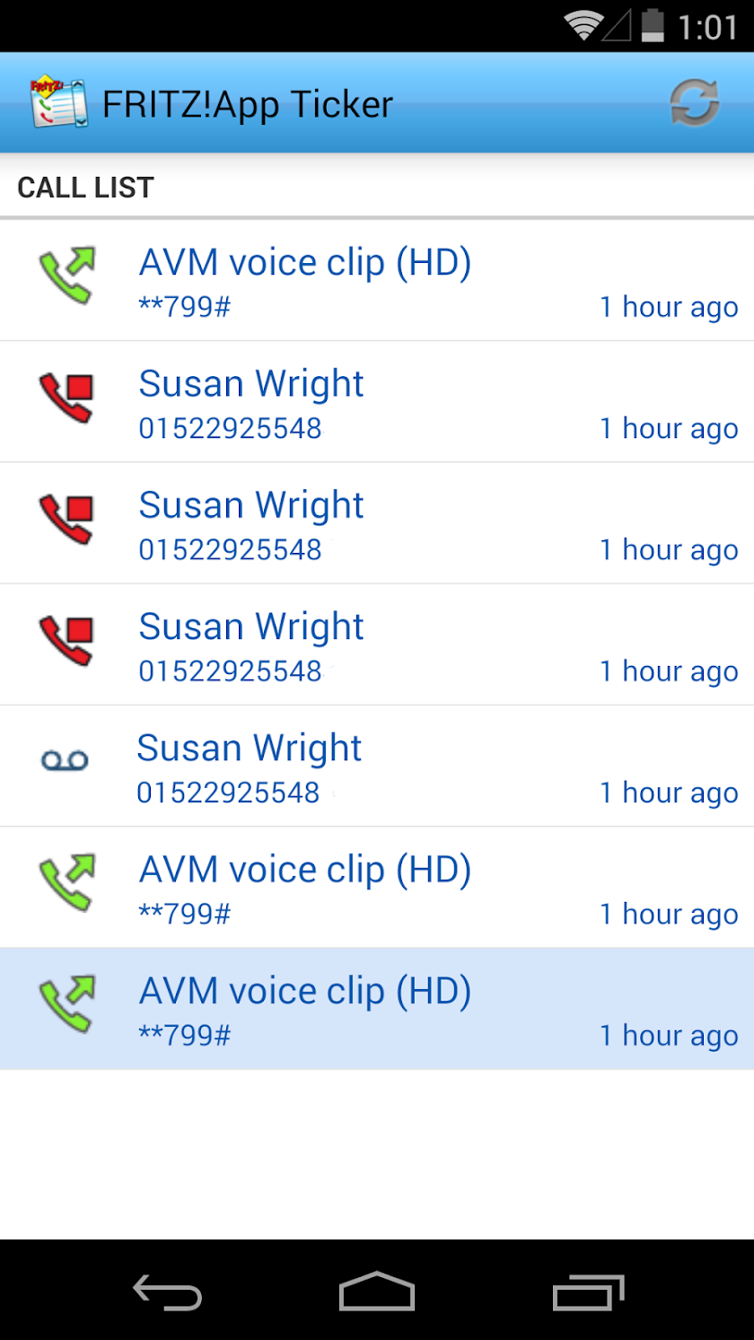 FRITZ!App Ticker Widget Screen 2