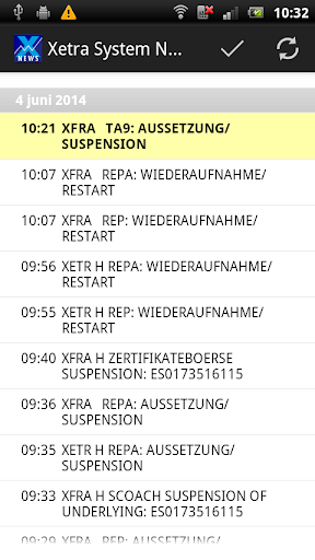 System News for Xetra