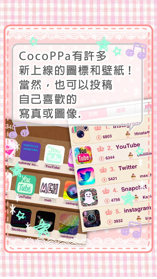 圖標・桌布 圖章免費換裝★CocoPPa☆+* - screenshot